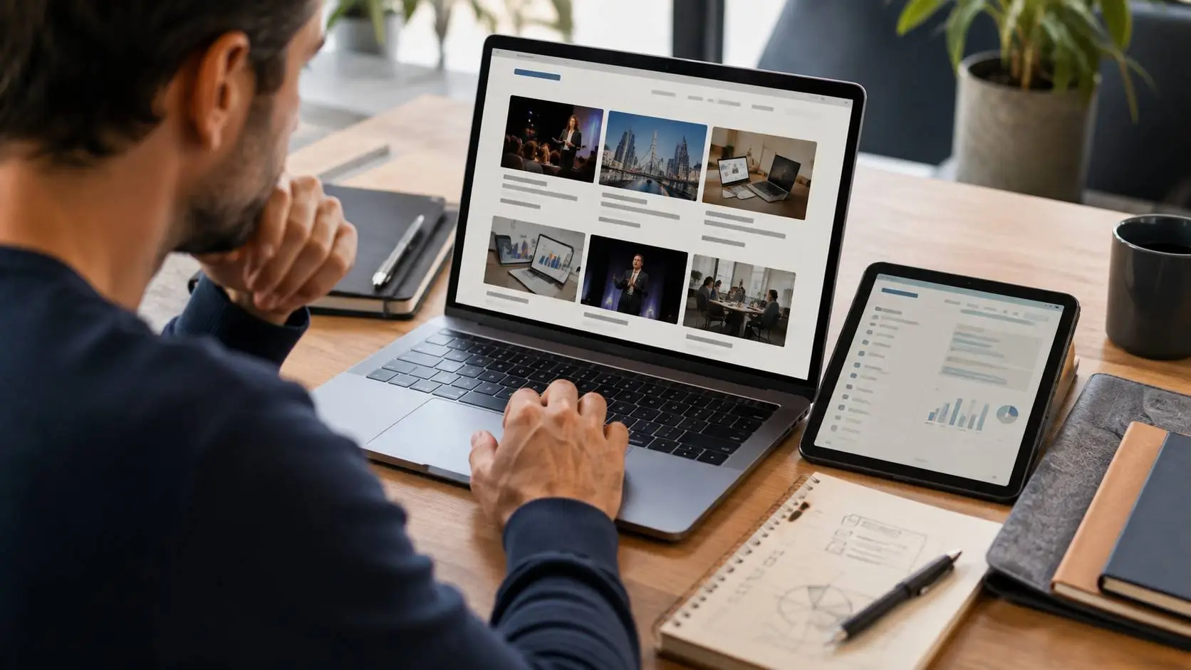 Website-eigenaar bekijkt mogelijkheden voor contentpublicatie en registreren bij SoGrow